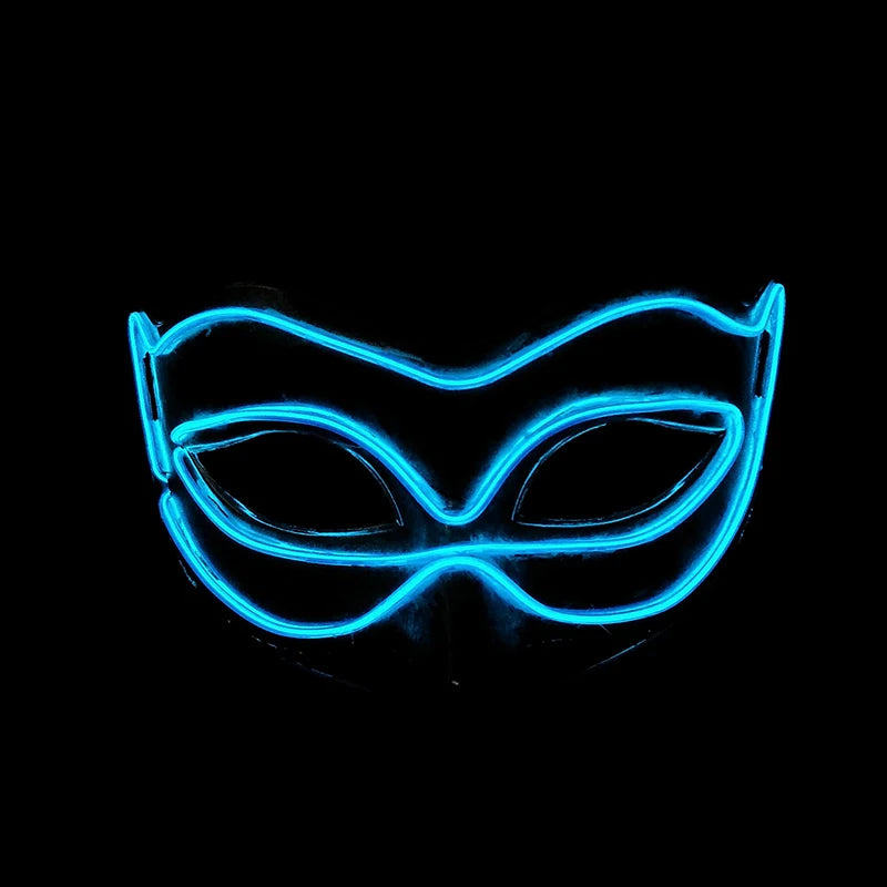 Halloween 10 Colors LED Neon El Wire Mask Cosplay Luminous Fox Mask Dance Party Dress Accessories