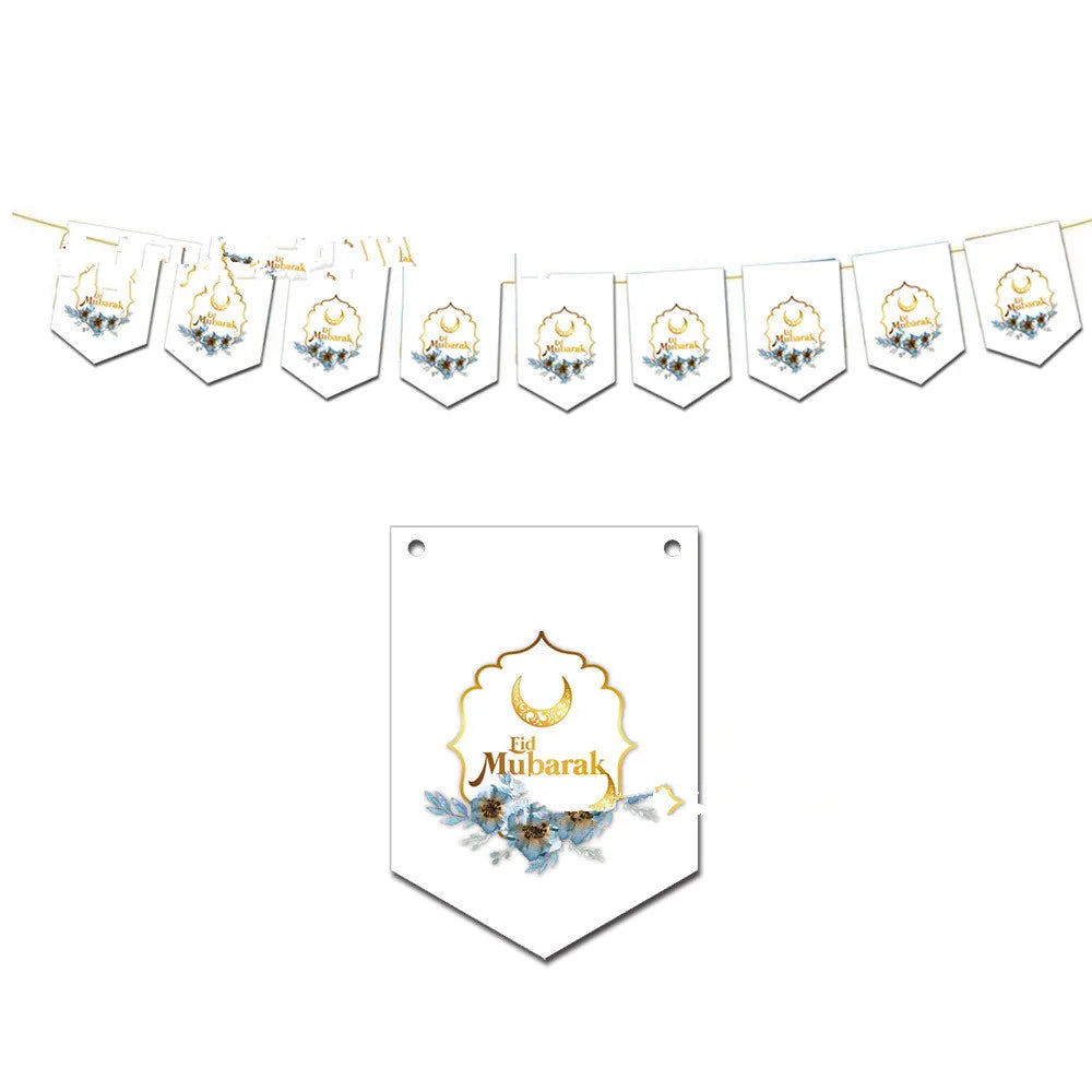 2022 Eid Mubarak Disposable Tablecloth Table Runner Banner Balloons Islamic Muslim Party Decor Ramadan Kareem Eid Al Adha Gift