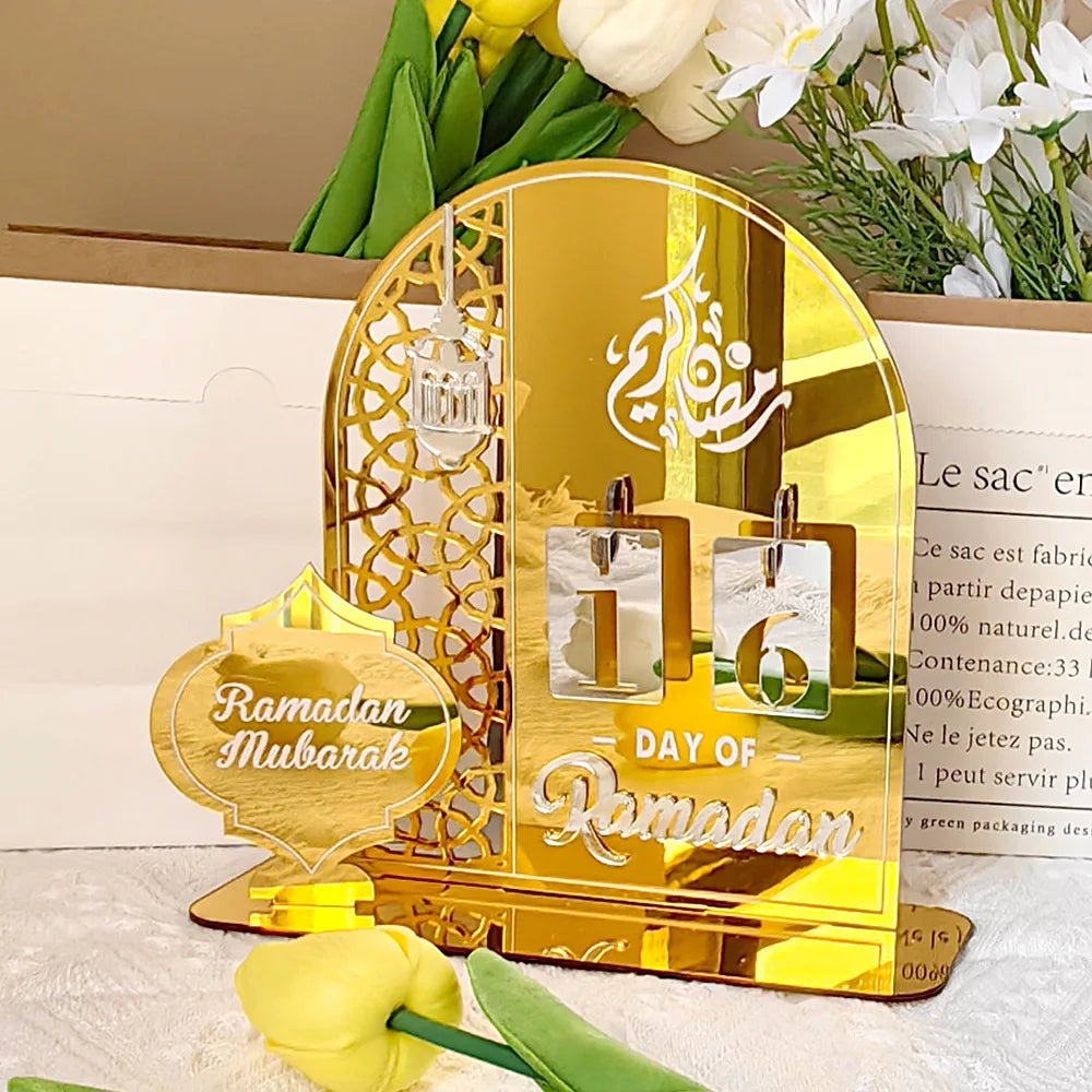 Acrylic Ramadan Countdown Calendar Gifts Day of Ramadan Calendar With Base Replacing Numbers Ramadan Mubarak Islam Advent Day