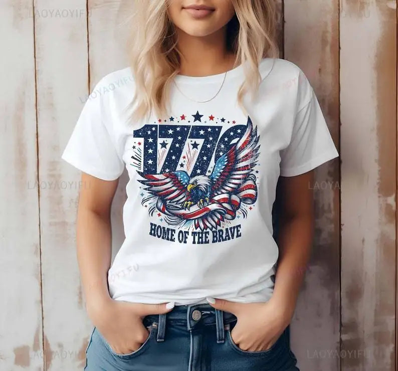 American Eagle 1776 Personal Birthday Gift 4th of July Independence Day Man T-Shirt Veterans Day Memorial Day USA Patriotic Tee