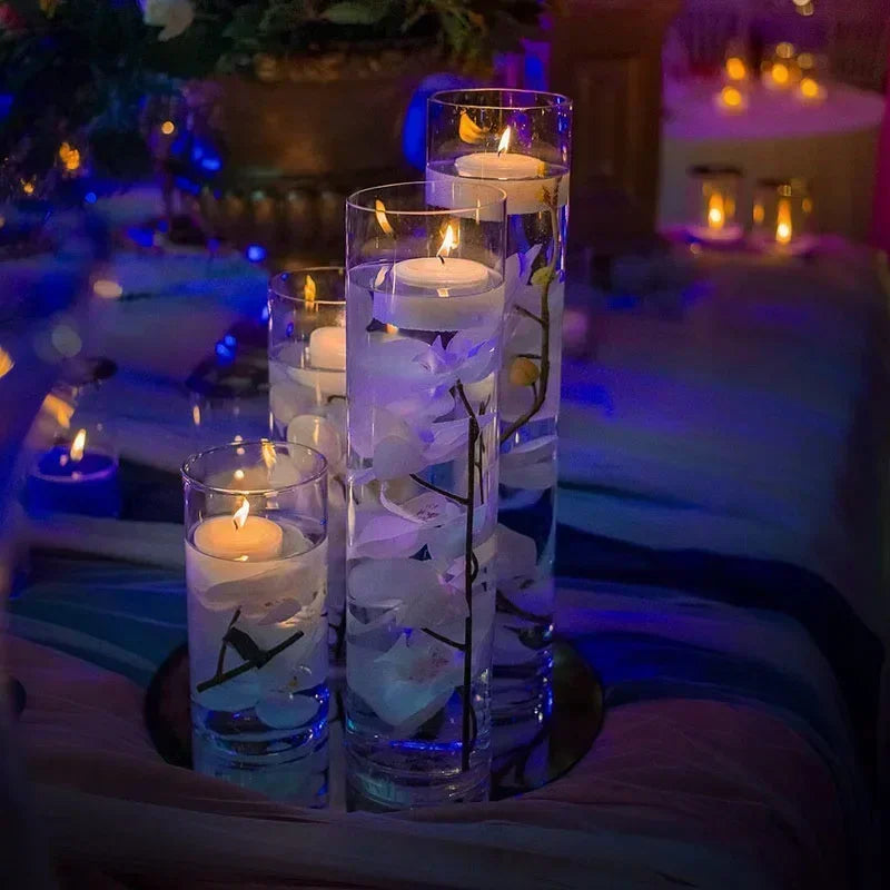 20Pcs Floating Candles Smokeless Candles Valentine Day Romantic Candlelight Atmosphere Birthday Party Wedding Decoration