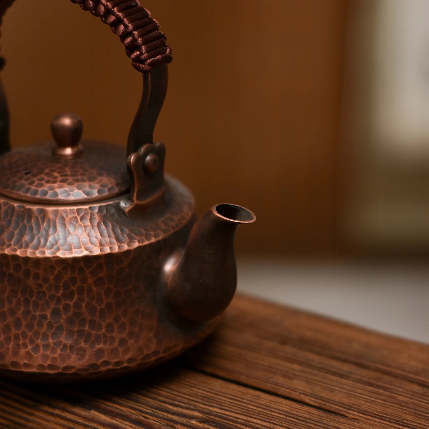 Pure Copper Tea Kettle, Handmade Teapot, Retro Pot for Kung Fu Tea, 400ml