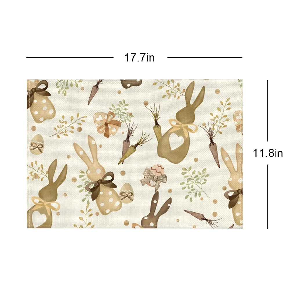 2024 Easter Bunny Table Runner Gnome Rabbit Party Decor Creative Tablemat Easter Placemat Table Decoration for Dining Home