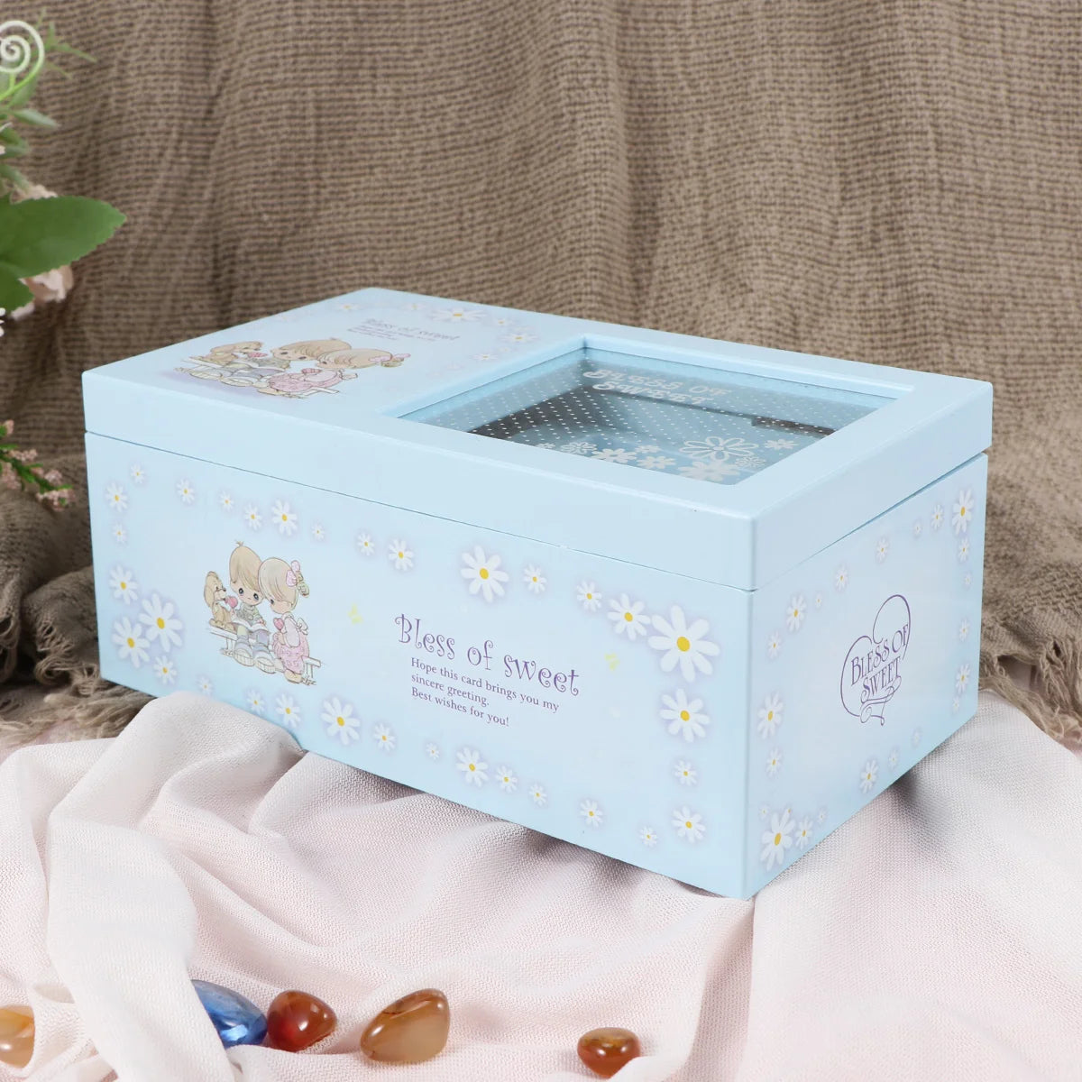 1pc Music Box With Transparent Lid Twirly Dancing Girl Musical Case Container Jewelry Case Versatile Music Jewelry Storage Box