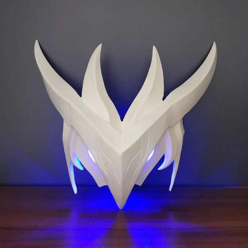 Game LOLS Heartsteel Yone Cosplay Props Mask Men Women Halloween Party Carnival Roleplay Accessories Resin Mask With LED Light