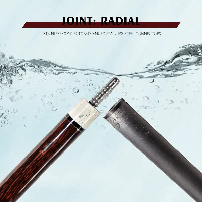 Billiard Cue Carbon Fiber Technology Billiard Stick 12.4mm Pigskin Tip Radial Joint 1474mm/58" 19-21oz Play/Break/Snooker Pool