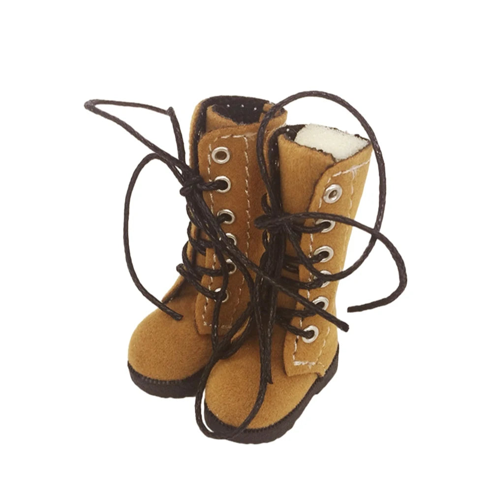 Tilda 3.2cm Doll Boots for Blythe Doll Toy,1/6 Mini Leather Dolls Shoes for Blyth Azone BJD,Casual Puppet Shoes Accessories