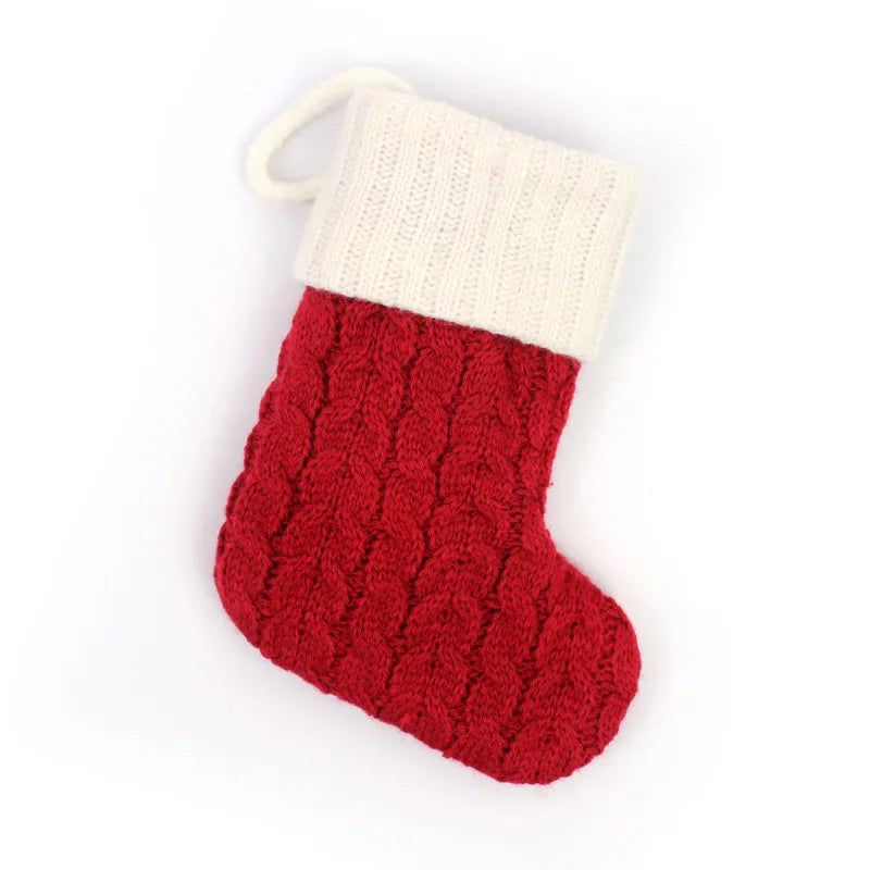 Merry Christmas Socks Red Snowflake Alphabet Letters Christmas Stocking Christmas Tree Pendant Decorations for Home Xmas Gift