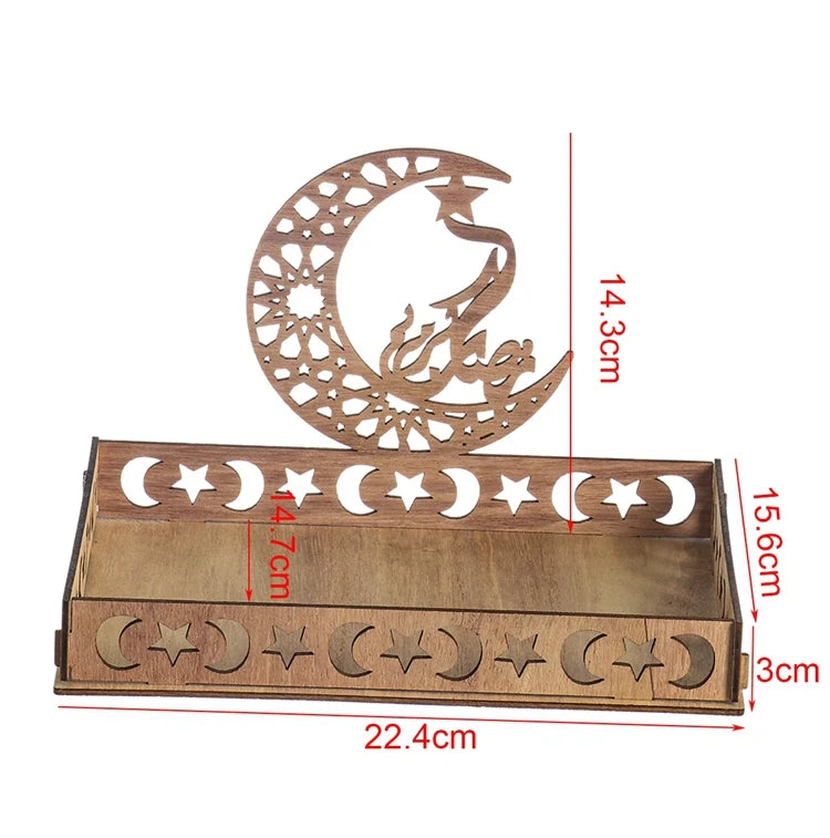 Wooden Pendant EID Mubarak 2024 Ramadan Decoration for Home Kareem Ramadan and Eid Decor Eid AL Adha Islamic Muslim Decor
