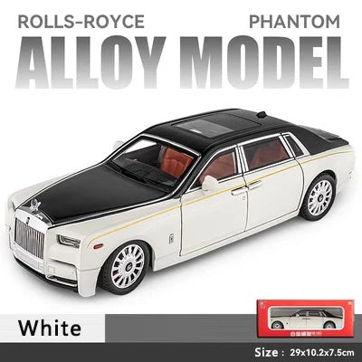 1:18 Rolls-Royce Phantom Alloy Car Model Simulation Sound and Light Pull Back Toy Car Luxury Car Boys Collection Ornaments Gift