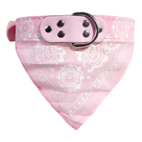 Adjustable Dog Bandana Leather Printed Soft Collar for Dog Pet Supplies Cat Scarf Collar for Chihuahua Puppy Pet Neckerchief