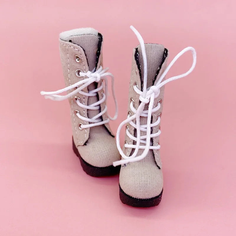 Tilda 3.2cm Doll Boots for Blythe Doll Toy,1/6 Mini Leather Dolls Shoes for Blyth Azone BJD,Casual Puppet Shoes Accessories