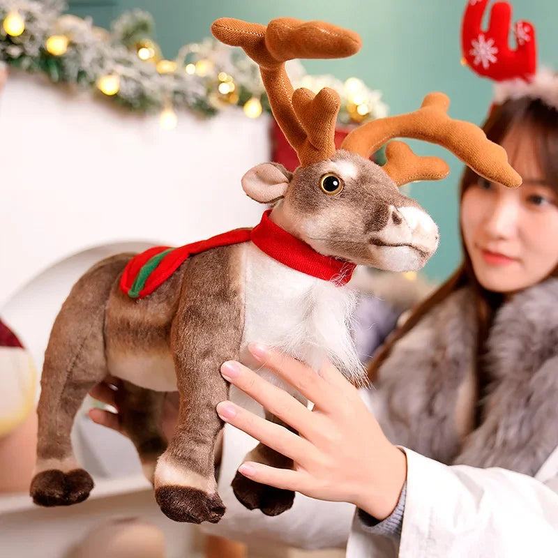 Real-Life Reindeer Plush Toy Christmas Deer Plush Doll Simulation Elk Soft Toys Merry Christmas New Year Decoration Best Gifts