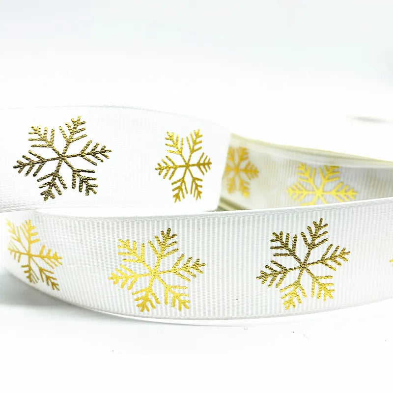 5yards 10mm 15mm 25mm Christmas Ribbon Printed Christmas Polyester Ribbon for Handmade Design Christmas Decoration Gift Packing