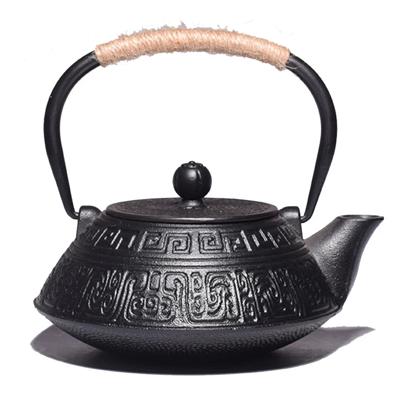 900ML Japanese Style Cast Iron Teapot With Stainless Steel Infuser Strainer Plum Blossom Cast Iron Tea Kettle for Boiling Water