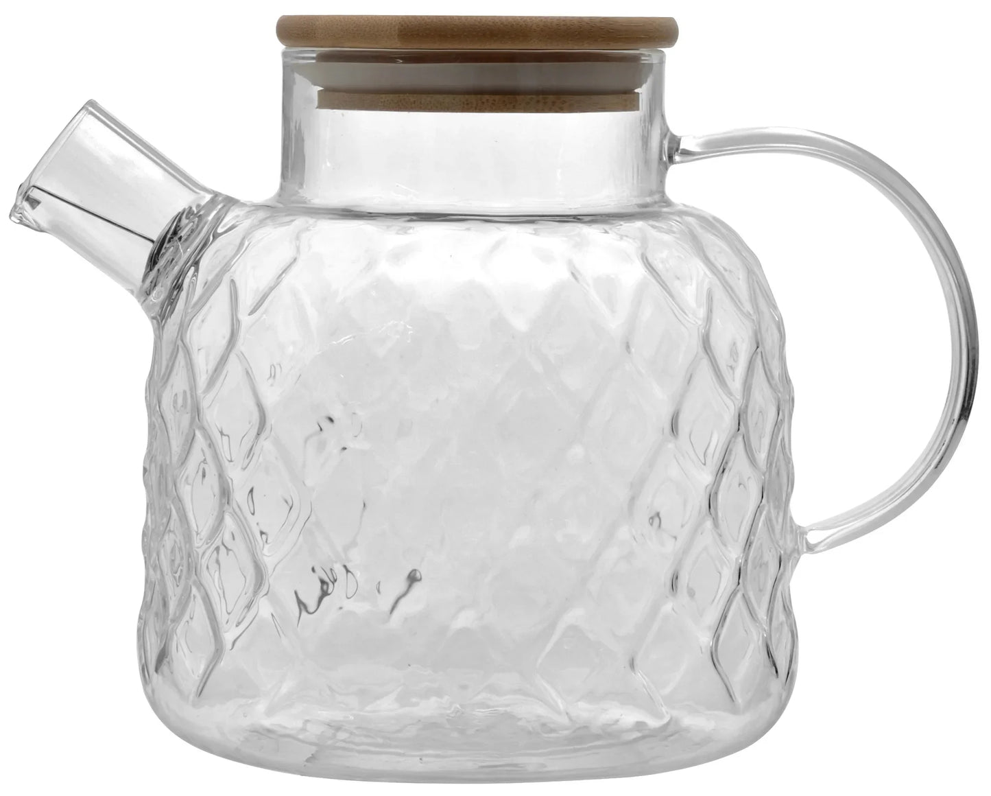 High Borosilicate Glass Tea Infuser Kettle Household Use New Chinese Teapot Bamboo Cover Set Teaware Kitchen Dining Bar Home
