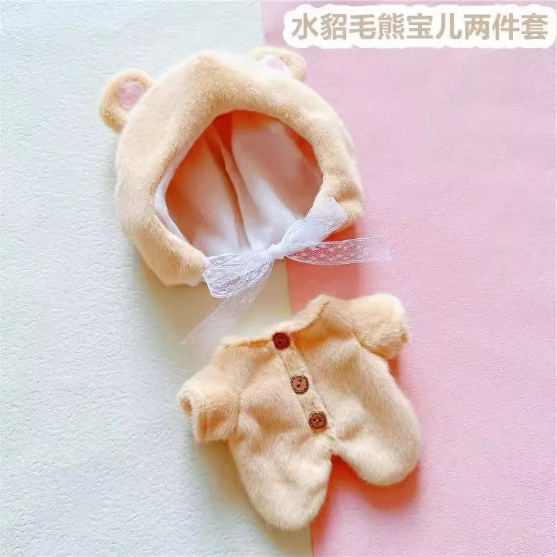 20cm Doll Clothes Outfit Hoodies Skirt Stuffed Dolls Dress Up Doll Accessories Outfit Change Dress Game Playing House Gift Toys