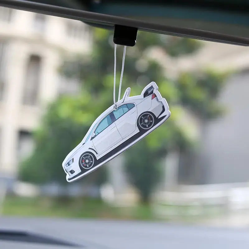 JDM Style Car Rear View Mirrow Pendent Air Freshener Solid Paper Piston Brake Wheel Rim Shock Absorber