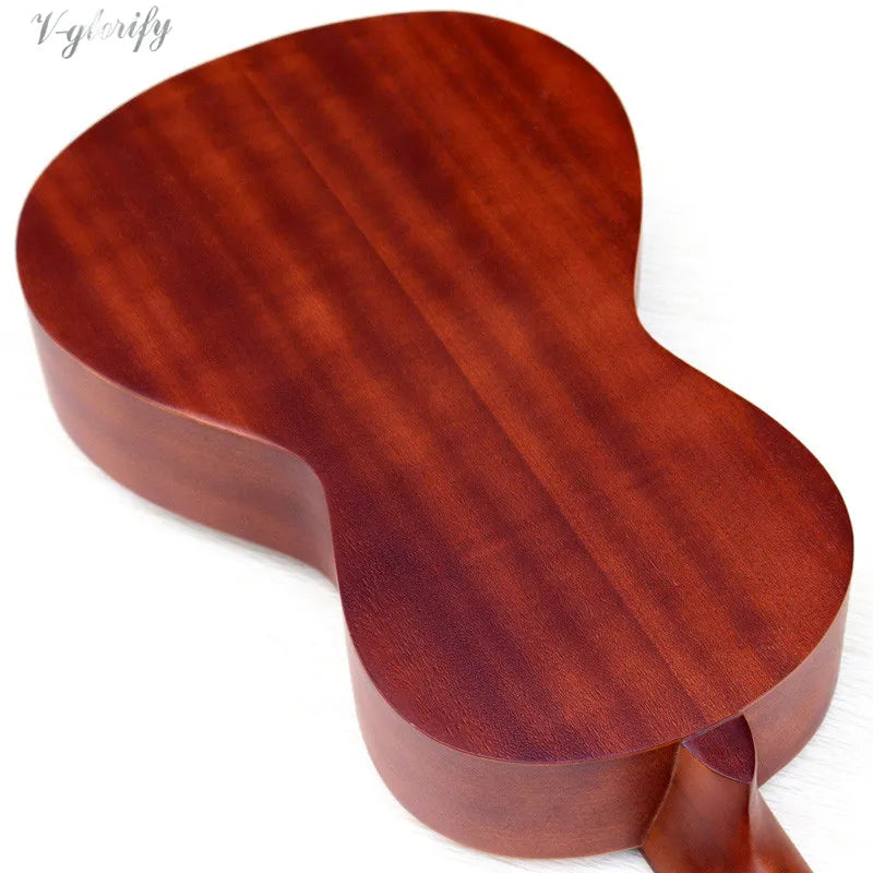 Travel Guitar 36 Inch Acoustic Guitar 6 String Mini Guitars Brown and Natural Color Folk Guitar Full Sapele