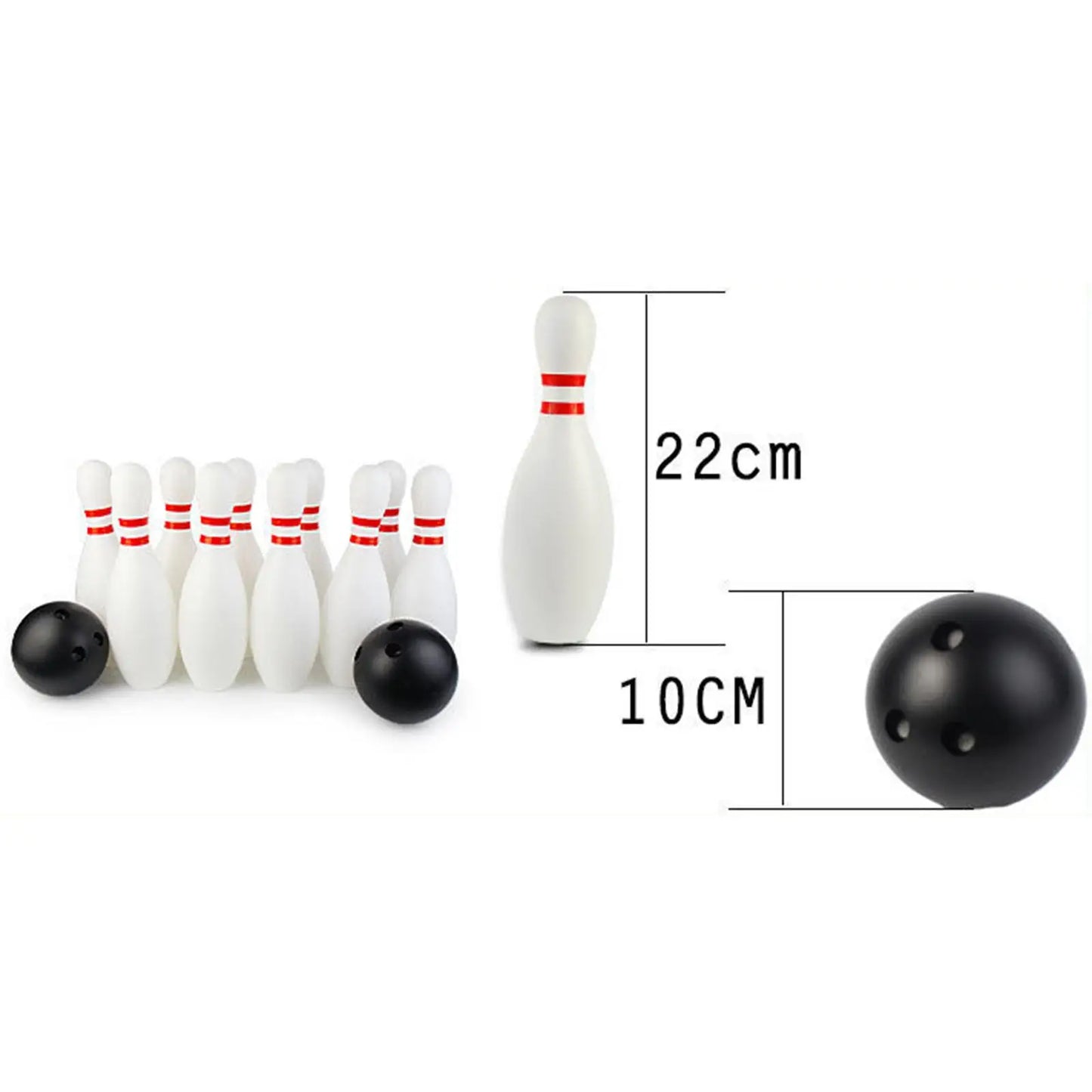 Kids Bowling Set Educational Backyard Activities 10 Bowling Pin and 2 Balls