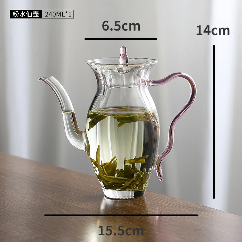 Japanese High-Temperature-Resistant Glass Pot Narcissus Teapot Household High Borosilicate Glass Hand-Held Brewing Teapot