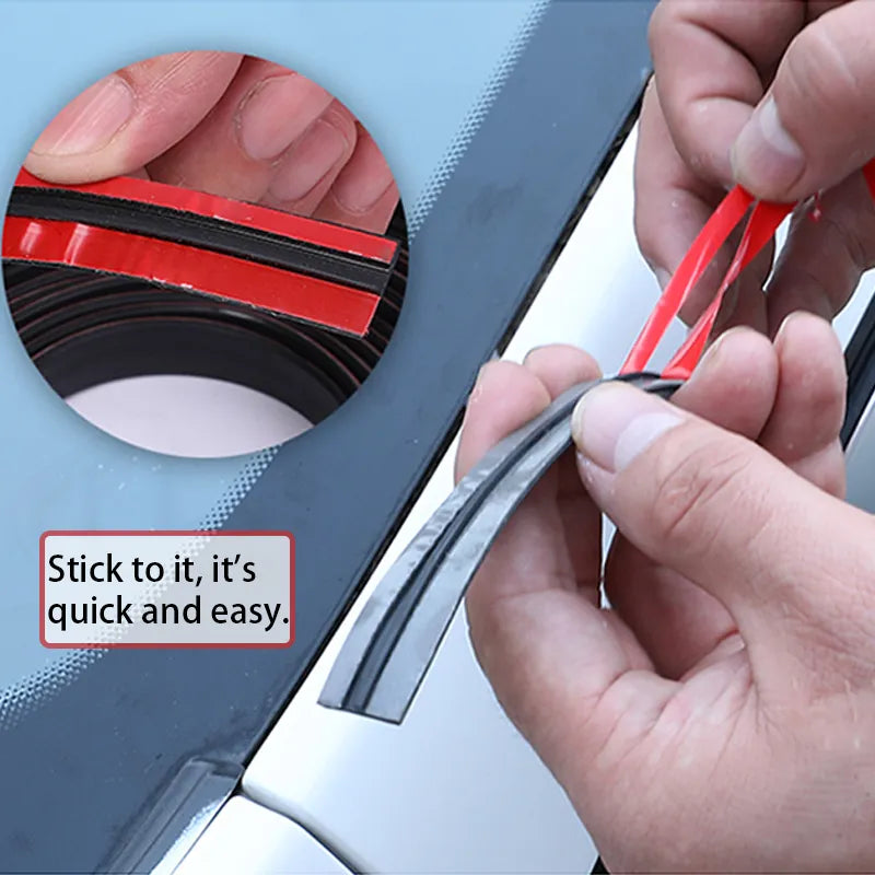 Car Rubber Seal Strips Auto Seal Protector Sticker Window Edge Windshield Roof Rubber Sealing Strip Noise Insulation Accessories