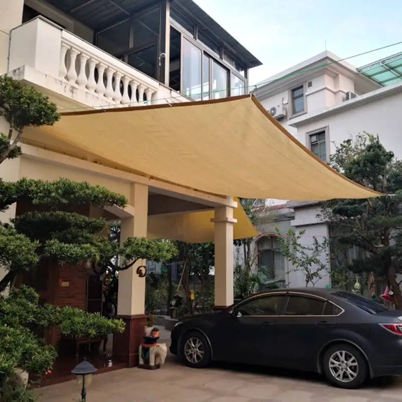 Thicken Beige Anti-Uv HDPE Sun Shade Net Plants Cover Net Garden Fence Decoration Balcony Wind Barrier Safety Privacy Screen Net