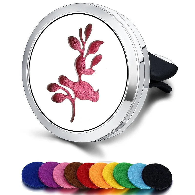 Refillable Car Air Freshener Smell Perfume Diffuser Clip Auto Vent Essential Oil Stainless Steel Locket Interior Accessories