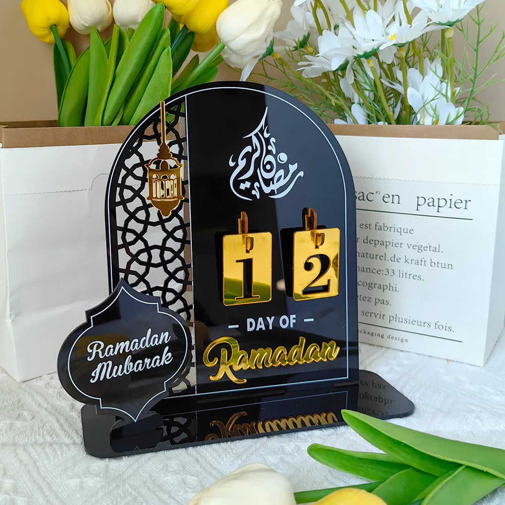 Acrylic Ramadan Countdown Calendar Gifts Day of Ramadan Calendar With Base Replacing Numbers Ramadan Mubarak Islam Advent Day