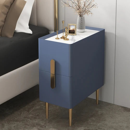White Minimalist Night Table Metal Nordic Modern Luxury Home Nightstands Drawers Storage Mesitas De Noche Furniture for Bedroom