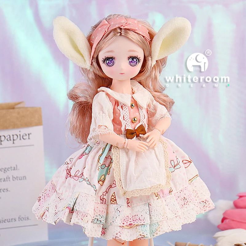 1/6 Bjd Doll Wedding Dress Anime Action Figures Full Set Spherical Jointed Doll for Children's Toys Girl Cosplay Free Shipping