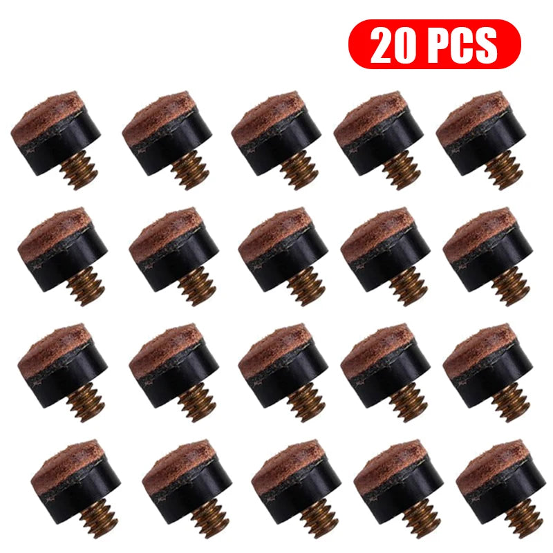 10/20pcs Set 10mm High Quality Screw on Cue Tips for Billiard Pool Cue Stick and Snooker Cue Replacement Parts Stick Repair Tool