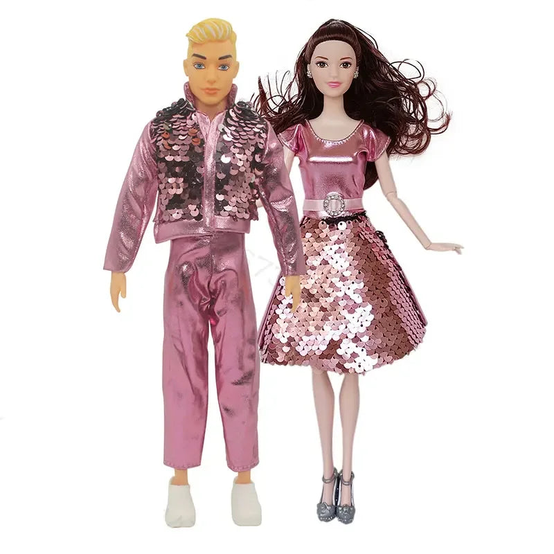 30cm Couple Doll Girlfriend & Boyfriend Ken Doll 1/6 Doll With Wheat Complexion Body Couple Outfit Parents Cosplay Toys Gifts