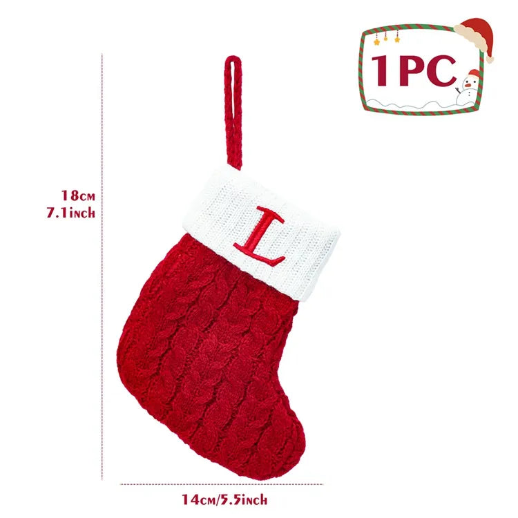 Christmas Alphabet Knitting Socks Christmas Tree Ornaments Christmas Decorations for Home 2023 Navidad Noel 2024 Xmas Gift