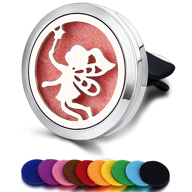 Refillable Car Air Freshener Smell Perfume Diffuser Clip Auto Vent Essential Oil Stainless Steel Locket Interior Accessories