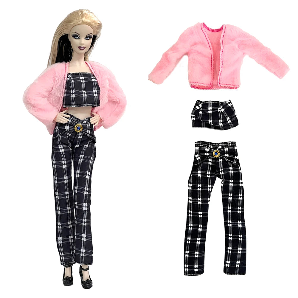 NK Official Mix Style Clothing Fashion Clothing Soft Fur Coat Doll Dress Casual Wear Clothes for Barbie Doll Accessories JJ
