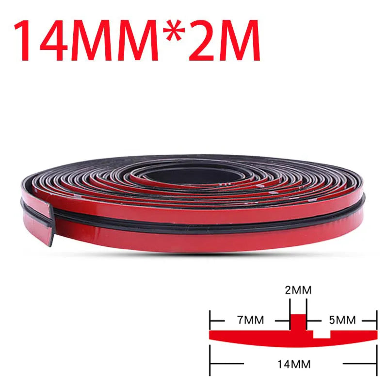 Car Rubber Seal Strips Auto Seal Protector Sticker Window Edge Windshield Roof Rubber Sealing Strip Noise Insulation Accessories