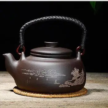 New Chinese Tea Pot Kung Fu Zisha Large Capacity Tea Pot With Filter Creative Handle Purple Clay Teapot Kettle Set