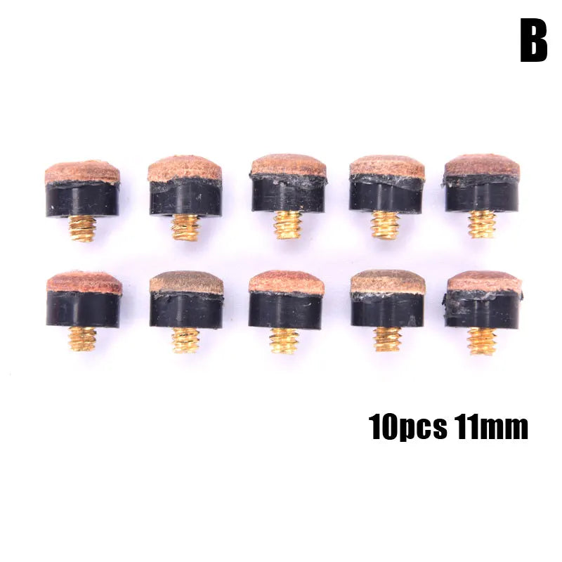 10 Pcs 10-13mm Screw on Cue Tips for Billiard Pool Cue Stick and Snooker Cue Replacement Parts Set Stick for Snooker Accessories