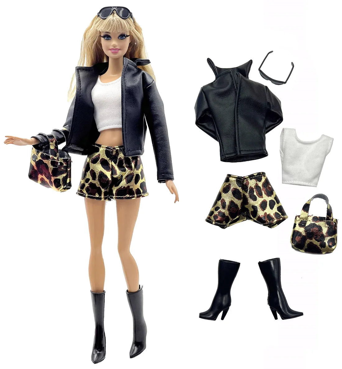 1 Set Cloth Doll Accessories Fashion Model Casual Wear Cool Clothes for 30cm Barbie Doll Kids or Birthday Gift
