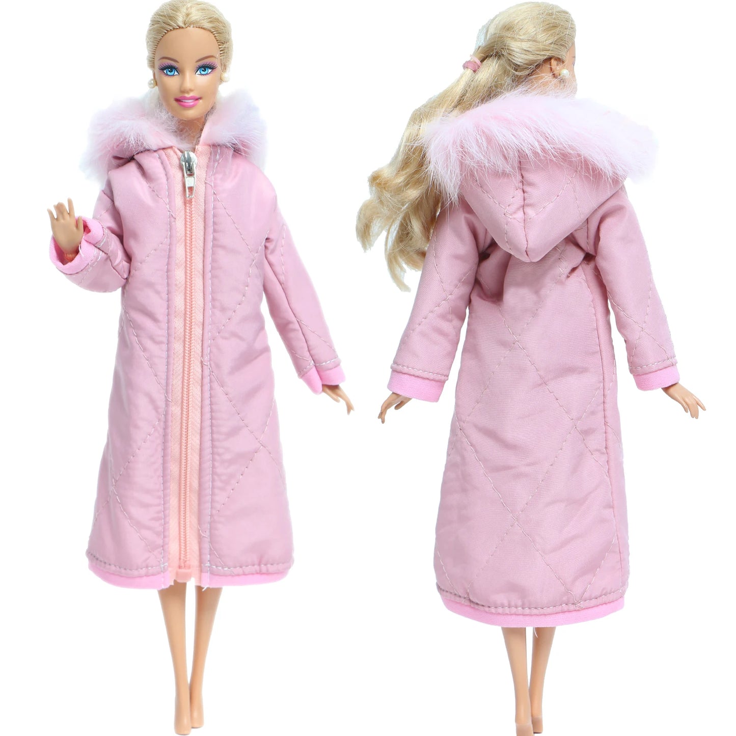 1 Pcs Handmade High Quality Doll Coat Dress Fur Clothes for Barbie Doll Winter Wear Leopard Outfit Doll Accessories Kids Toys