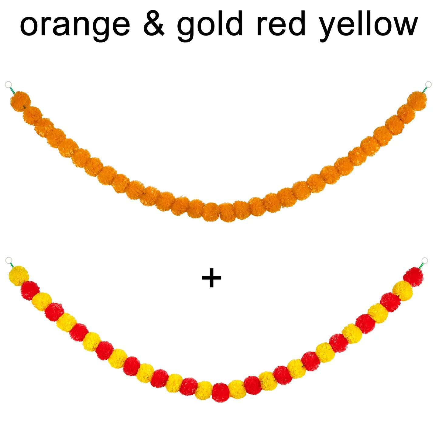 10-100pcs Marigold Flower Garland Decoration Artificial Flowers Indian Decor Diwali Pooja Day of the Dead Wedding Mexican Party