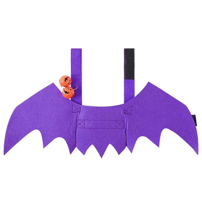 Halloween Cat Clothes Bat Wings Funny Dog Cosplay Costume With Pumpkin Bells 2023 New Dog Clothes Pet Supplies