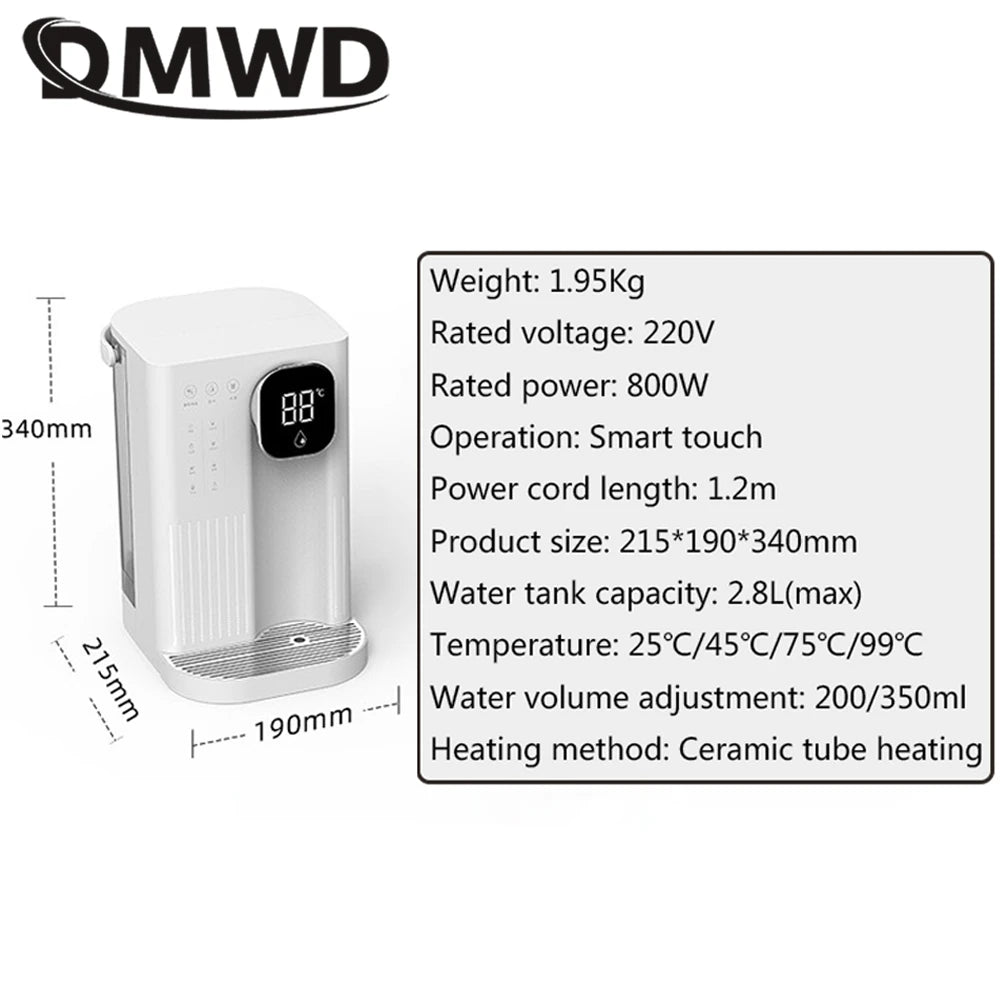2.8L Household Instant Hot Water Dispenser Electric Kettle Boiling Machine Tea Maker Desktop Heater Drinking Fountain 4 Gear