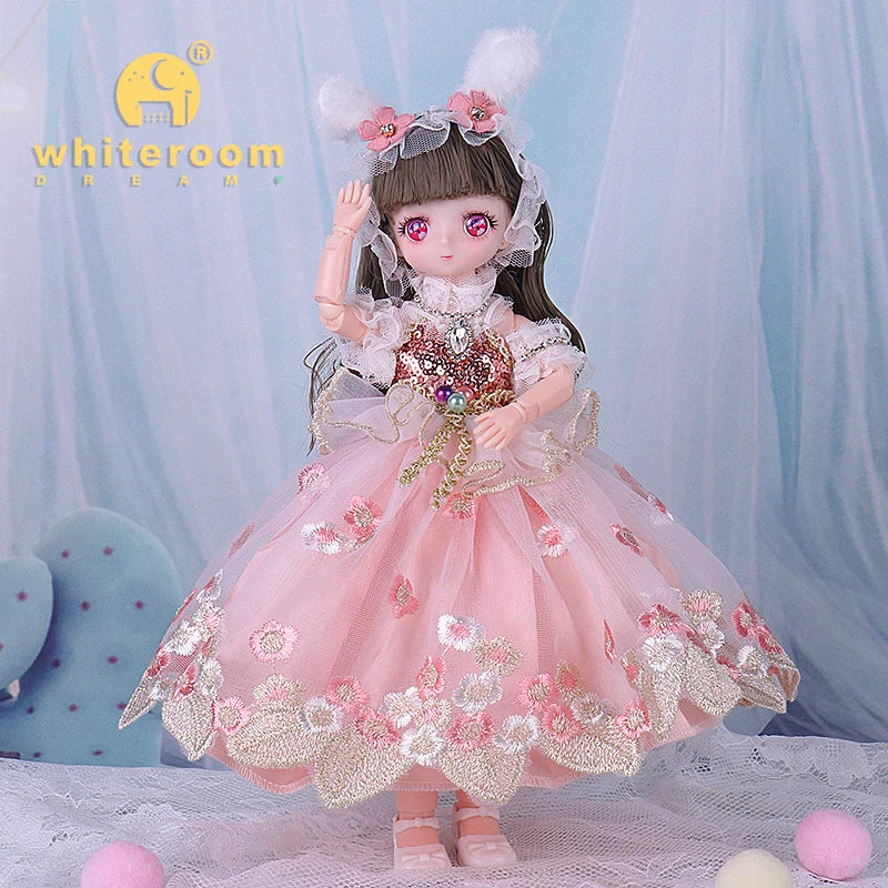 1/6 Bjd Doll Wedding Dress Anime Action Figures Full Set Spherical Jointed Doll for Children's Toys Girl Cosplay Free Shipping