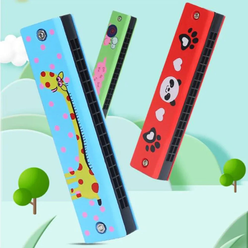 Wooden Harmonica Multicolored for Children 16 Holes Harmonica Mouth Organ Kids Music Instrument Educational Toy Gift