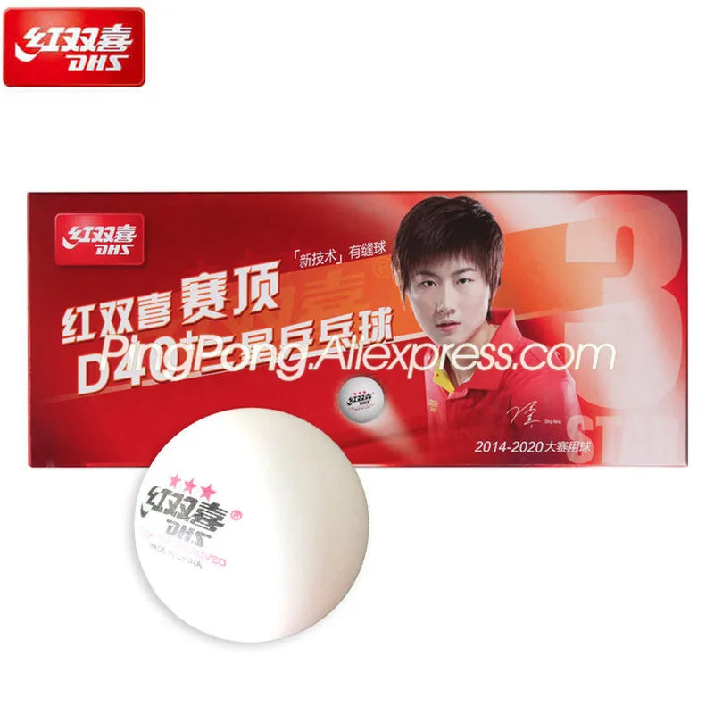 DHS 3 Star D40+ Table Tennis Ball 3-Star Seamed ABS Balls Plastic Poly Original DHS 3 STAR Ping Pong Balls ITTF Approved