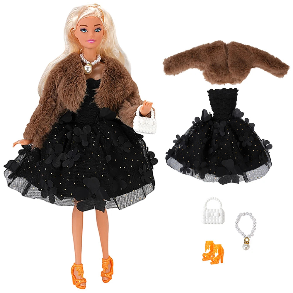 NK 1 Pcs 30CM Princess Wedding Dress Noble Party Gown for Barbie Doll Accessories Fashion Clothes Gift for Girl' 1/6 Doll Toy JJ