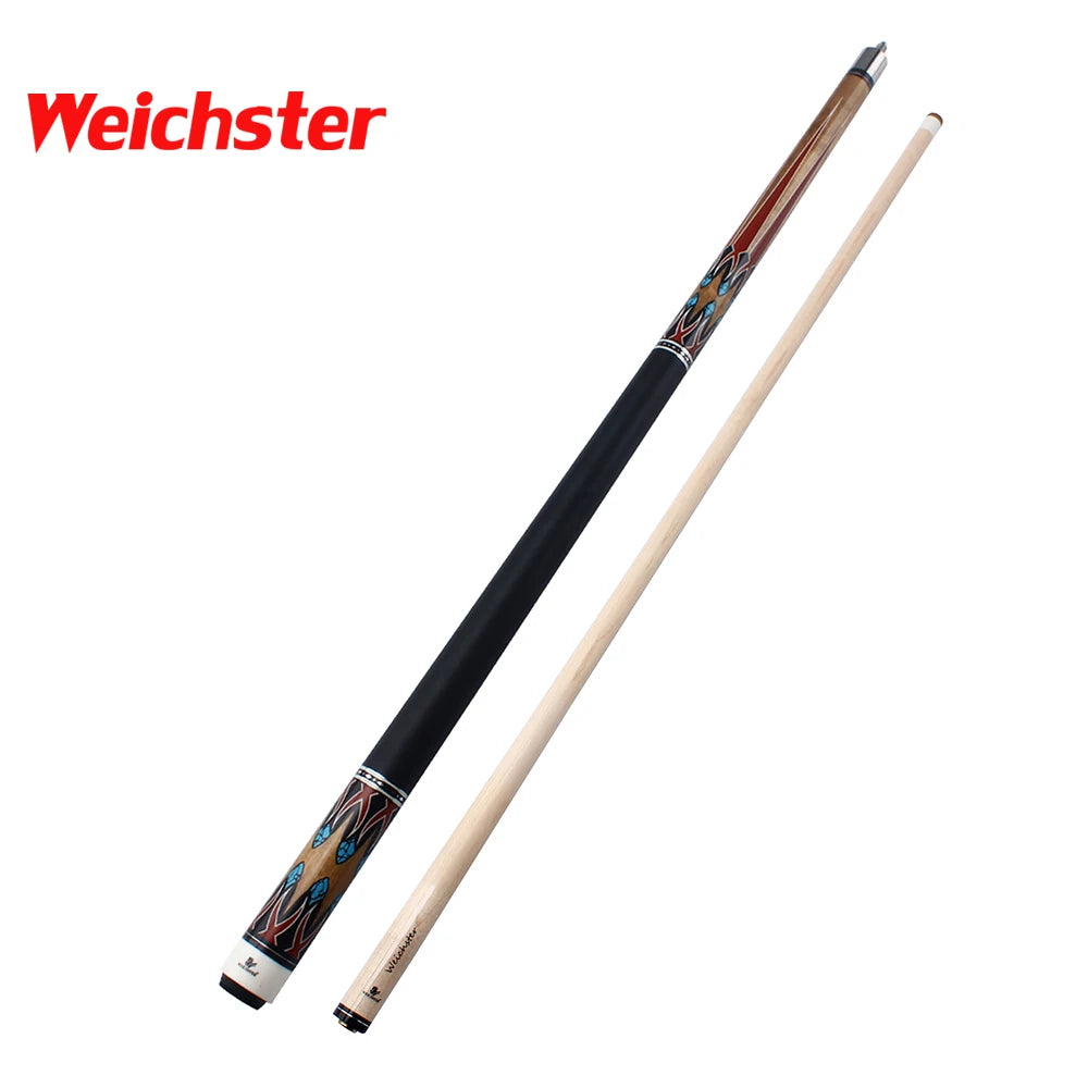 Weichster Medium Range 58" 1/2 Billiard Pool Cue Stick 13mm Tip With PU Leather Wrap