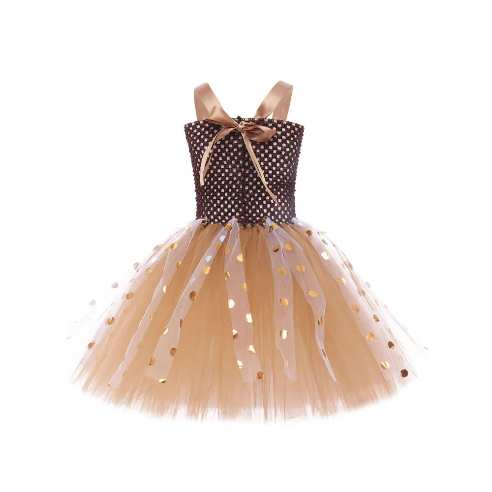 Reindeer Girls Christmas Costume Carnival Kids Animal Dress Up Fancy Dress Girl Tutu Dress Costume Halloween Children Cosplay
